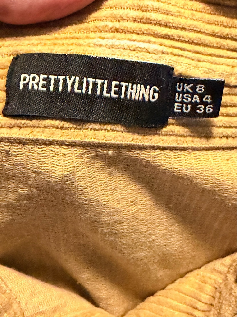 Pretty Little Thing Cropped Raw Hem Corduroy Shirt Jacket - Picture 9 of 10